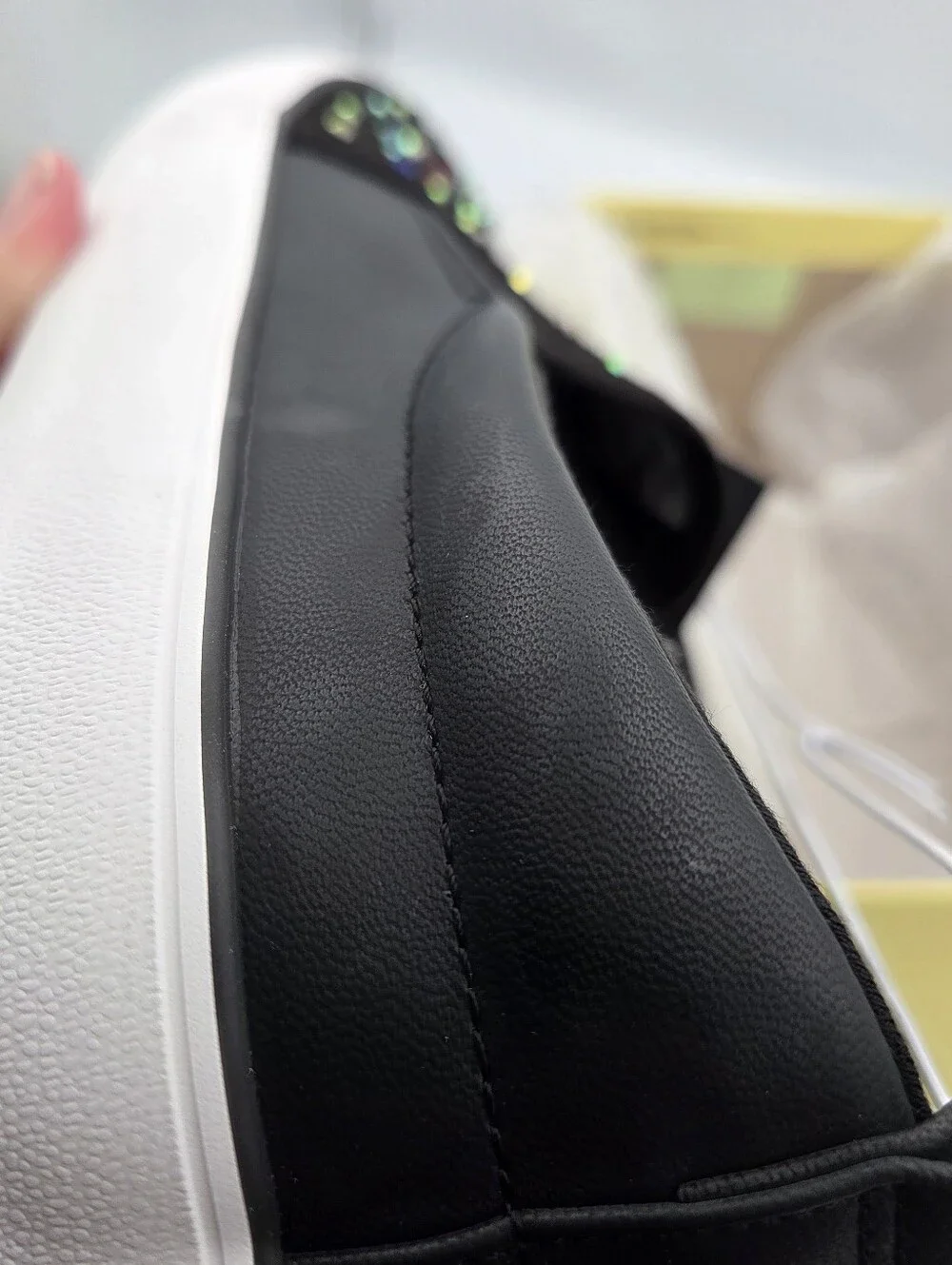 Art Class Girls Black Slip-On Sneakers with Multicolor Studs 4 NIB